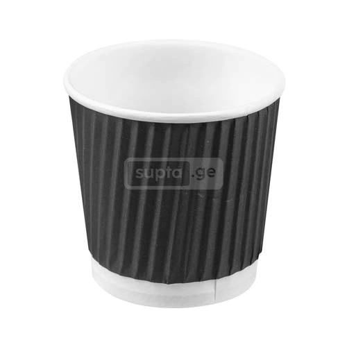 მუყაოს ერთჯერადი ჭიქა სამ ფენიანი 4oz-120მლ (ესპრესო) 1*100ც